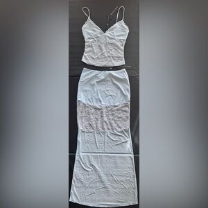 ✨WHITE FOX✨- Top & Skirt in Not the One in blue